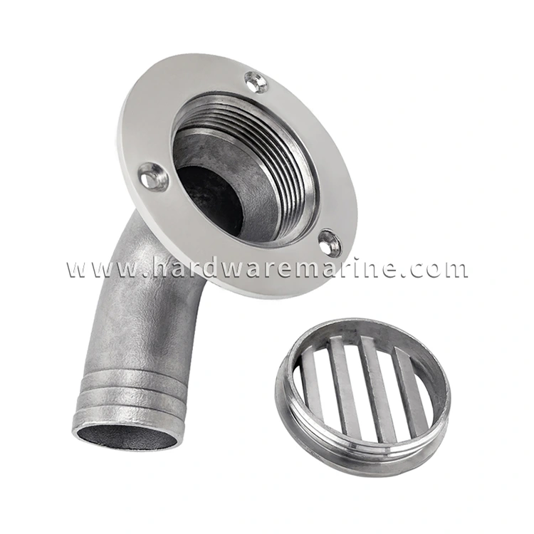 316 Oțel inoxidabil 90 grade detașabile de scurgere marină scupper